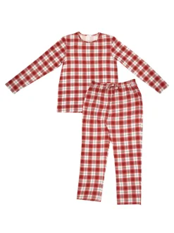 Adult Lounge Set, Holiday Red Plaid