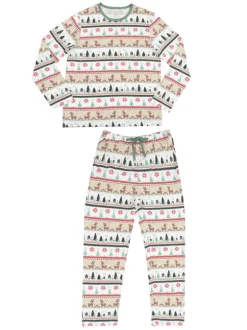 Adult Lounge Set with Pockets, Reindeer Fair Isle