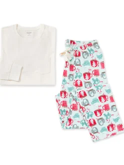 Adult Men's Pocket Tee Pajama Set, Mugs Of Happiness