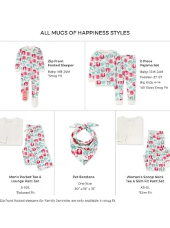 Adult Men's Pocket Tee Pajama Set, Mugs Of Happiness