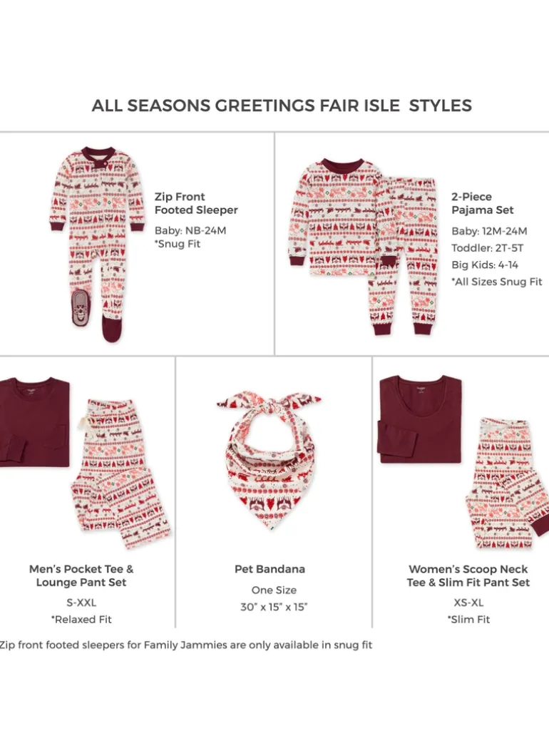 Adult Men's Pocket Tee Pajama Set, Seasons Greetings Fair Isle