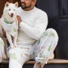 Adult Men's Tee & Lounge Pant Pajama Set, Winter Cabin