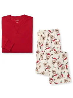 Adult Men's Tee & Lounge Pant Pajama Set, Guide My Sleigh