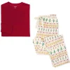 Adult Men's Tee & Lounge Pant Pajama Set, Gingerbread Fair Isle