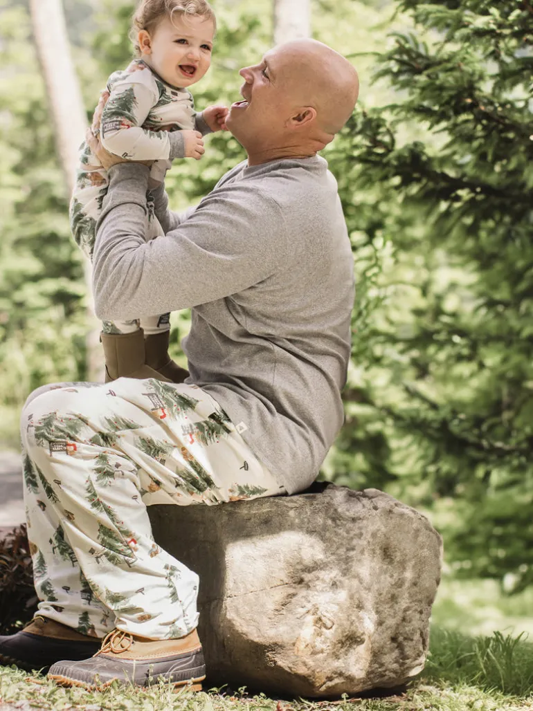 Adult Men's Tee & Lounge Pant Pajama Set, Christmas Tree Farm