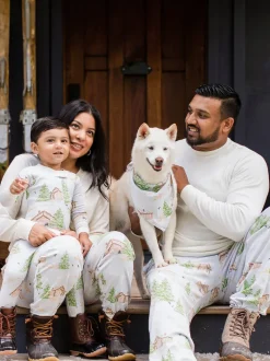 Adult Men's Tee & Lounge Pant Pajama Set, Winter Cabin