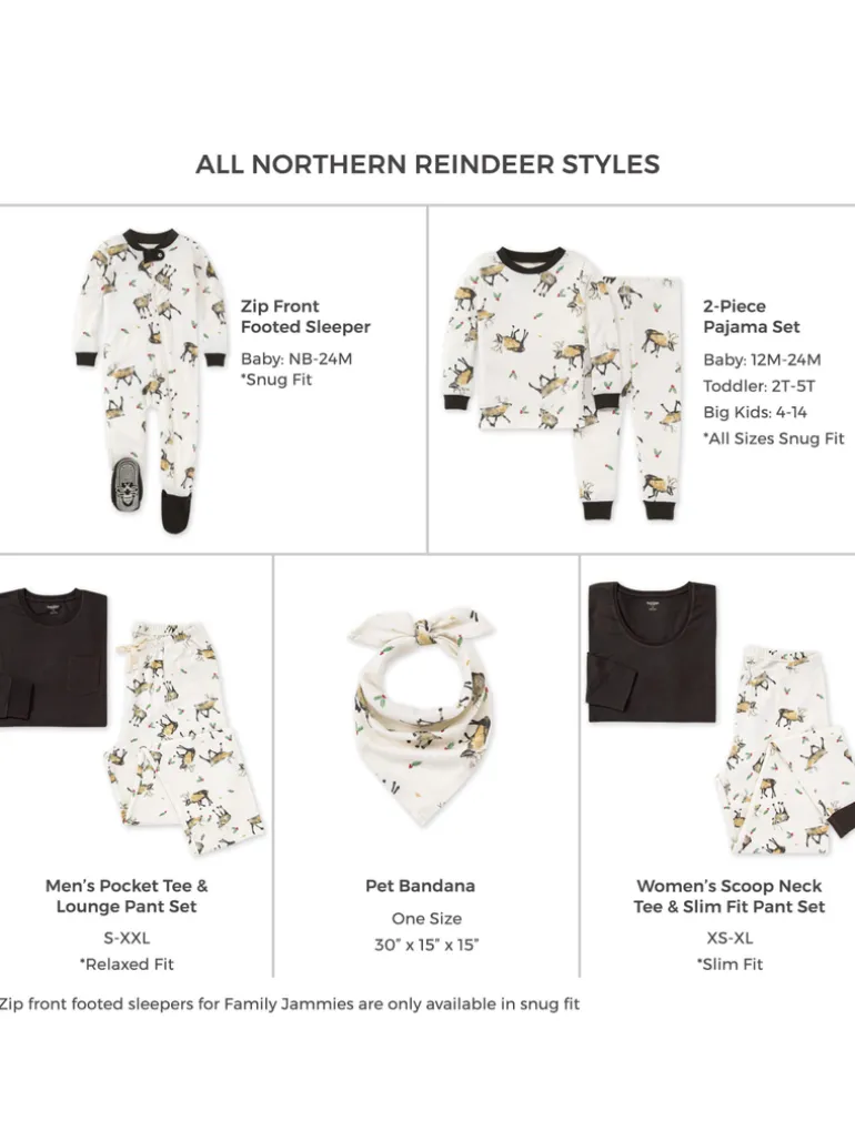 Adult Women's Pajama Set, Northern Reindeer