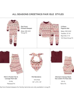 Adult Women's Pajama Set, Seasons Greetings Fair Isle
