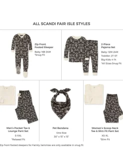 Adult Women's Pajama Set, Scandi Fair Isle