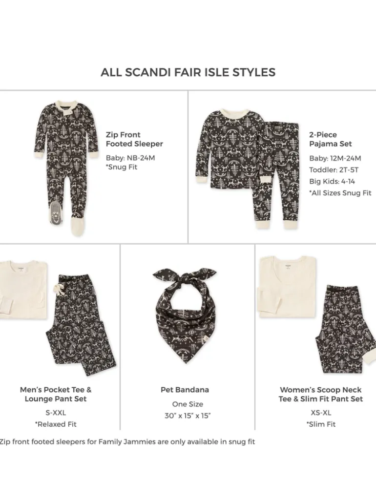 Adult Women's Pajama Set, Scandi Fair Isle