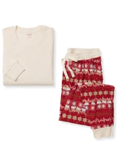Adult Women's Tee & Jogger Pajama Set, Hot Cocoa Fair Isle