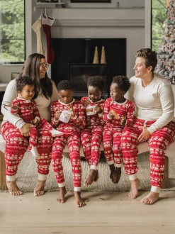 Adult Women's Tee & Jogger Pajama Set, Hot Cocoa Fair Isle