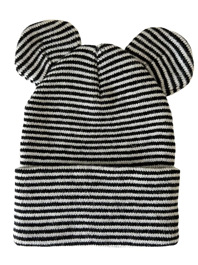 Baby's First Hat®, Black/White Stripe Bear