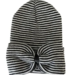 Baby's First Hat®, Black/White Stripe Bow