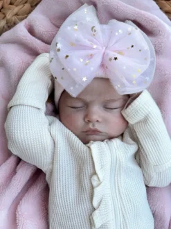 Baby's First Hat®, Petal Pink Star Tulle Bow