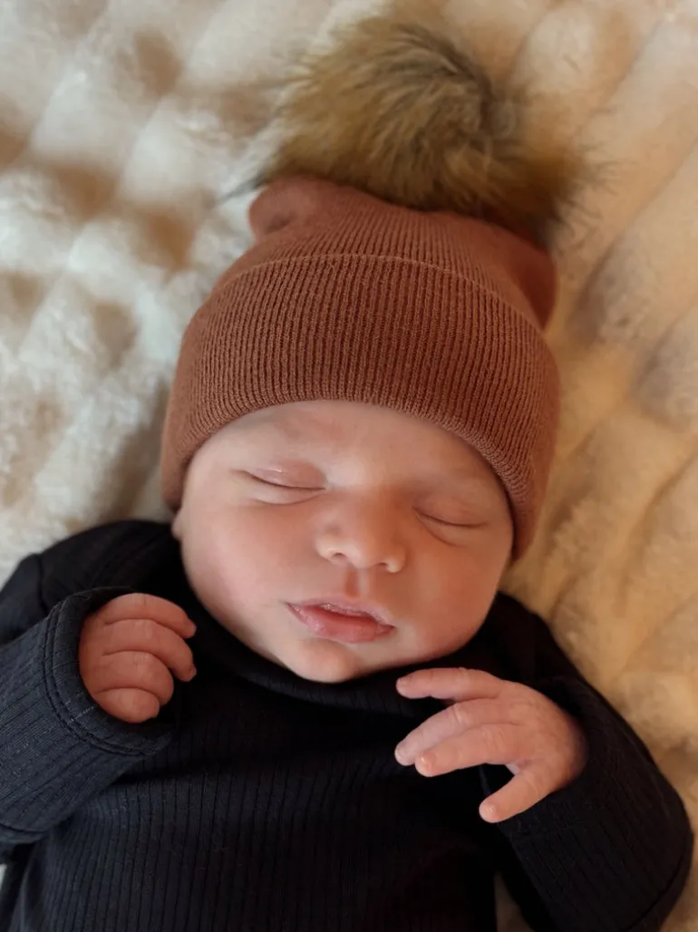 Baby's First Hat®, Sandalwood Fur Pom