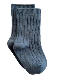 Basic Ribbed Socks, Blue