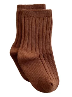 Basic Ribbed Socks, Cinnamon
