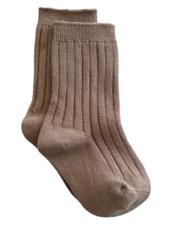 Basic Ribbed Socks, Clay