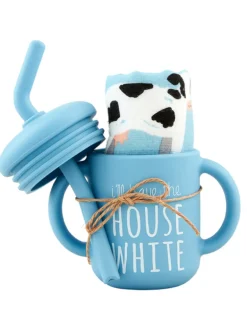 Bib & Silicone Cup Set, Farm Boy