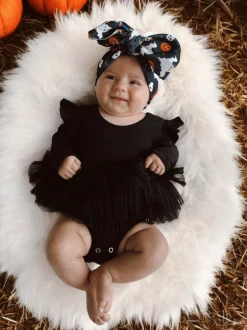 Black / Organic Long Sleeve Tutu Bodysuit