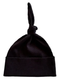 Black / Organic Ribbed Beanie