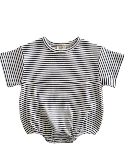 Black Stripe / Organic Ribbed T-Shirt Bubble