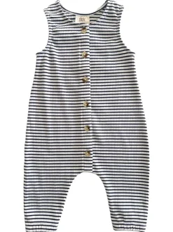 Black Stripe / Organic Ribbed Bay Jumpsuit