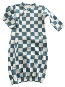 Blueberry Muffin Checkerboard / Organic Gown