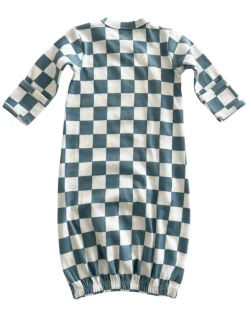 Blueberry Muffin Checkerboard / Organic Gown