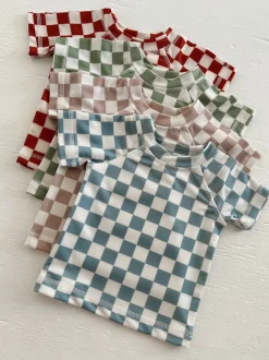 Blueberry Muffin Checkerboard / Cabana Rashguard / UPF 50+