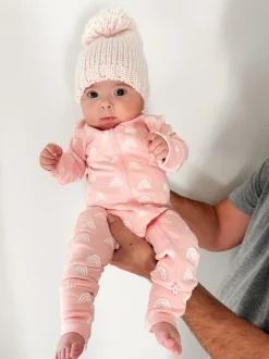 Blush Rainbow / Organic 2-Way Zip Romper