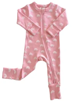 Blush Rainbow / Organic 2-Way Zip Romper