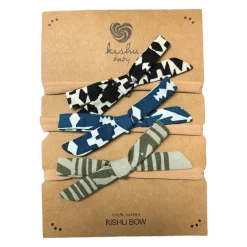 Bow Set, Abstract Black, Navy, Khaki