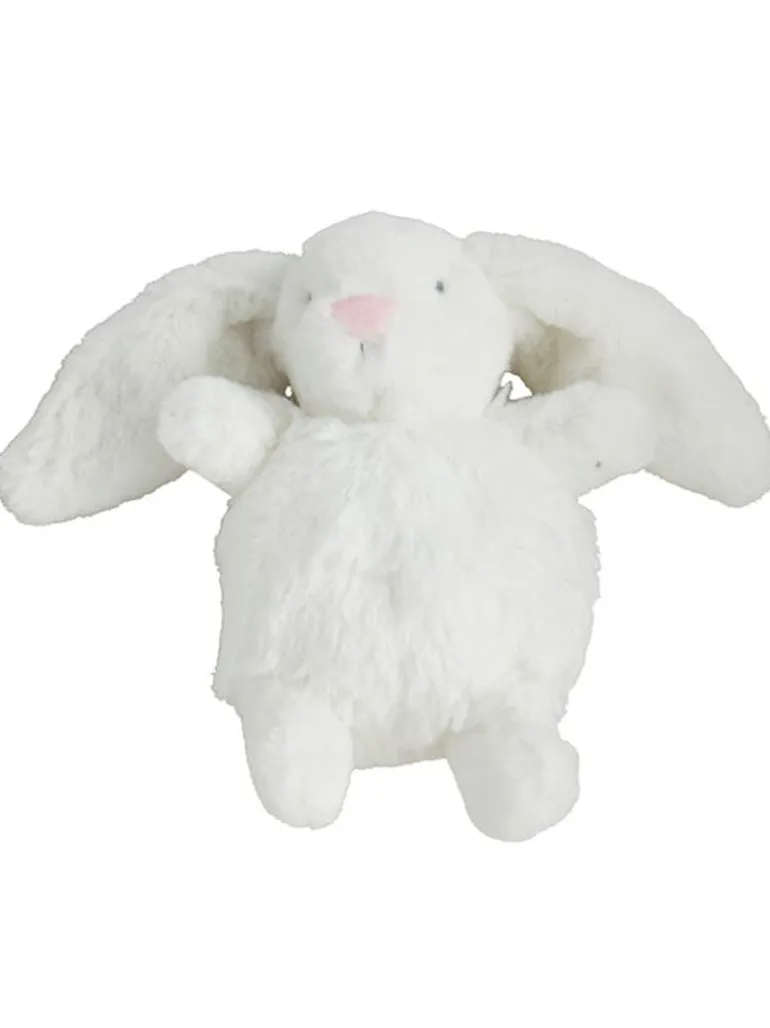 Bunny Pom Pom Rattle, White