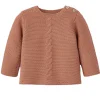 Cable Garter Knit Sweater, Rust