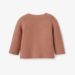 Cable Garter Knit Sweater, Rust