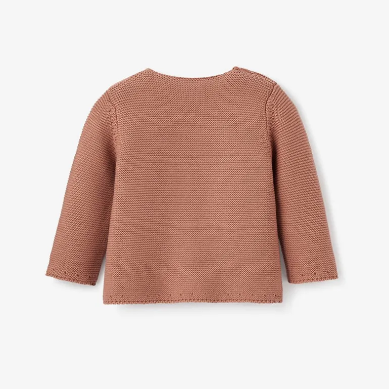 Cable Garter Knit Sweater, Rust