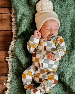 Cannoli Checkerboard / Organic Zip Footie