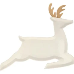 Ceramic Reindeer Plates, Set of 2
