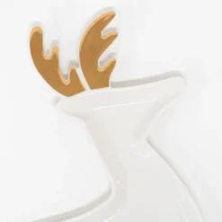 Ceramic Reindeer Plates, Set of 2