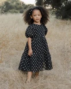 Chloe Dress, Black & Ivory Dot