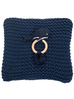 Comfy Knit Baby Gift Set, Rattle & Blanket Navy