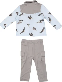 Cowboy Button Down Shirt & Pant Set, Bald Eagles