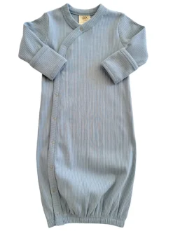 Dusty Blue / Organic Ribbed Gown