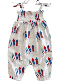 Firecrackers / Organic Smocked Jumpsuit