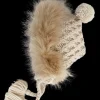Fur Trimmed Bonnet, Natural