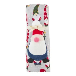 Gnome Swaddle Blanket & Rattle Set