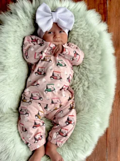 Golf Cart Pink / Organic Long Sleeve Tee & Pant Set
