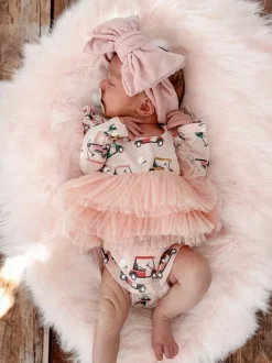 Golf Cart Pink / Organic Long Sleeve Tutu Bodysuit